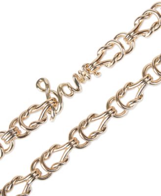 Women's Fully Adjustable Knotted Logo Chain Belt
