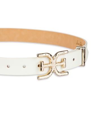 Women's Hammered Double-E Logo Plaque Buckle Belt