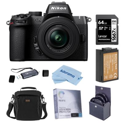 Z50II Mirrorless Camera with NIKKOR Z DX 16-50mm f/3.5-6.3 VR Lens, Bundle with 128GB Memory Card, 46mm Filter Kit and Bag