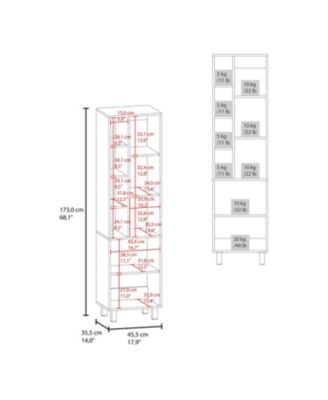 Pinal Linen Cabinet with Open Storage and 2 Doors, White