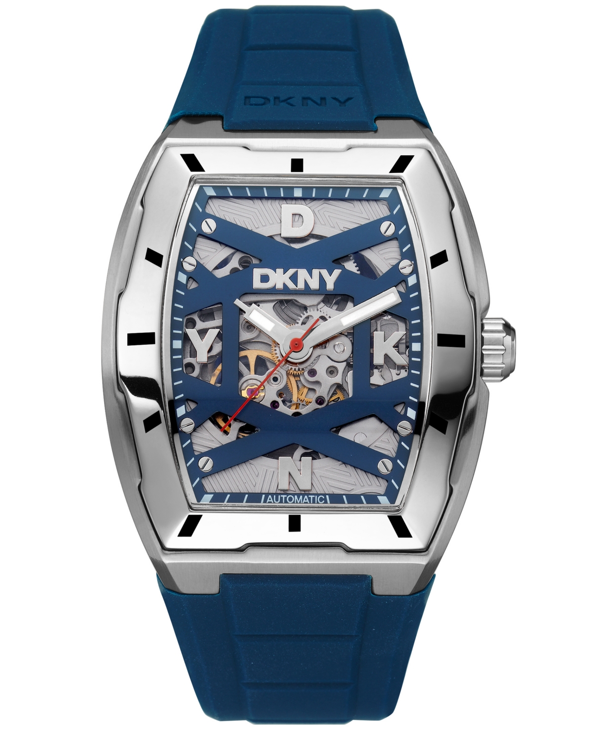 Men's Urban Automatic Dark Blue Silicone Strap Watch, 51mm - Dark Blue