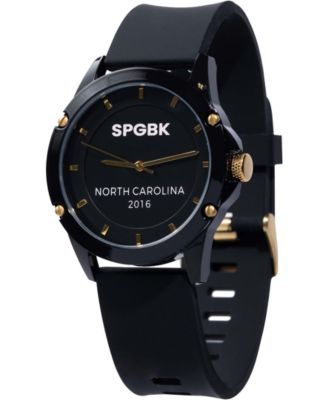SPGBK Watches - Unisex Cumberland Black Silicone Strap Watch 44mm
