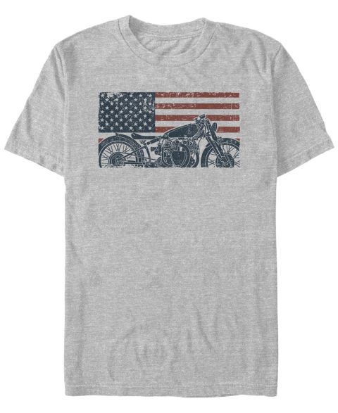 Мужская футболка Generic Additude American Moto Short Sleeve, цвет: Меланжевый