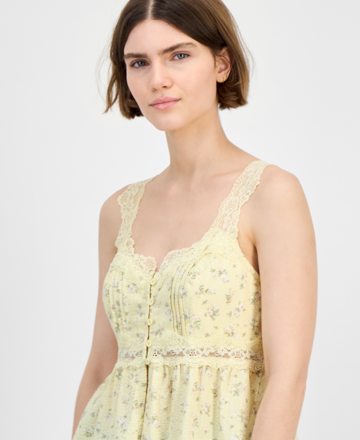 And Now This Women's Lace-trim Floral Peplum Top, Exclusvely At Macy's