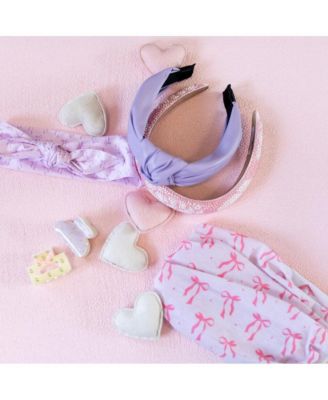 Ultra Soft Knotted Headband - Purple Bows