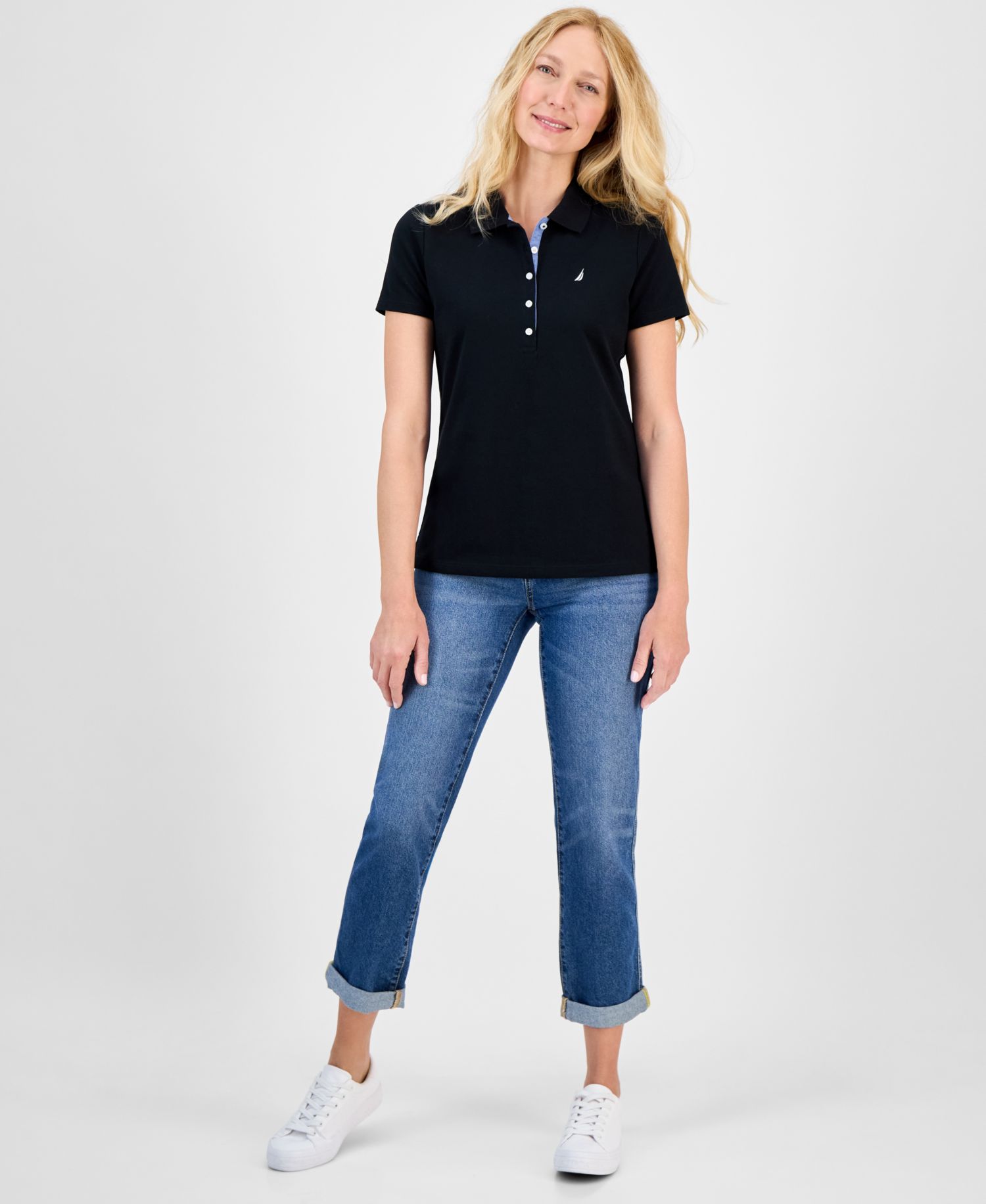 Women's Short-Sleeve Polo-Collar Shirt