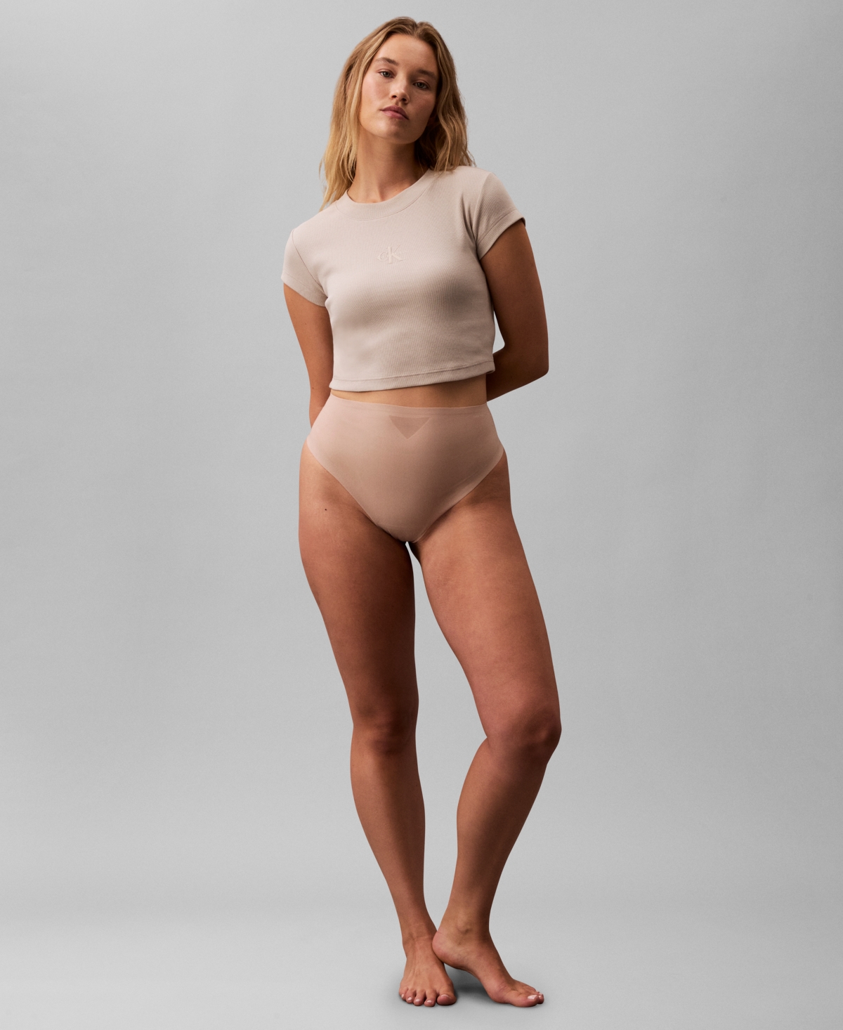 Shop Calvin Klein Women's Stay-put Firm Mesh Thong Underwear Qf8165
