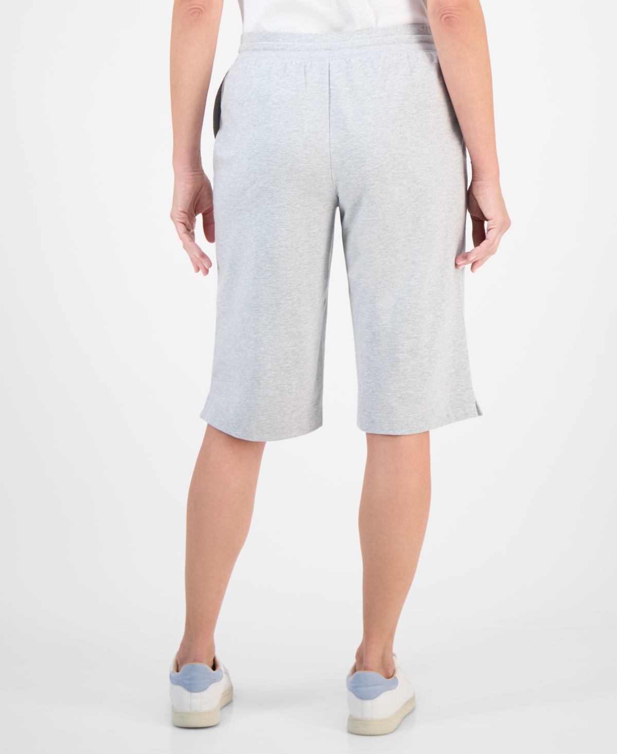 STYLE & CO WOMEN'S MID RISE SWEATPANT BERMUDA SHORTS, CREATED FOR MACY'S 