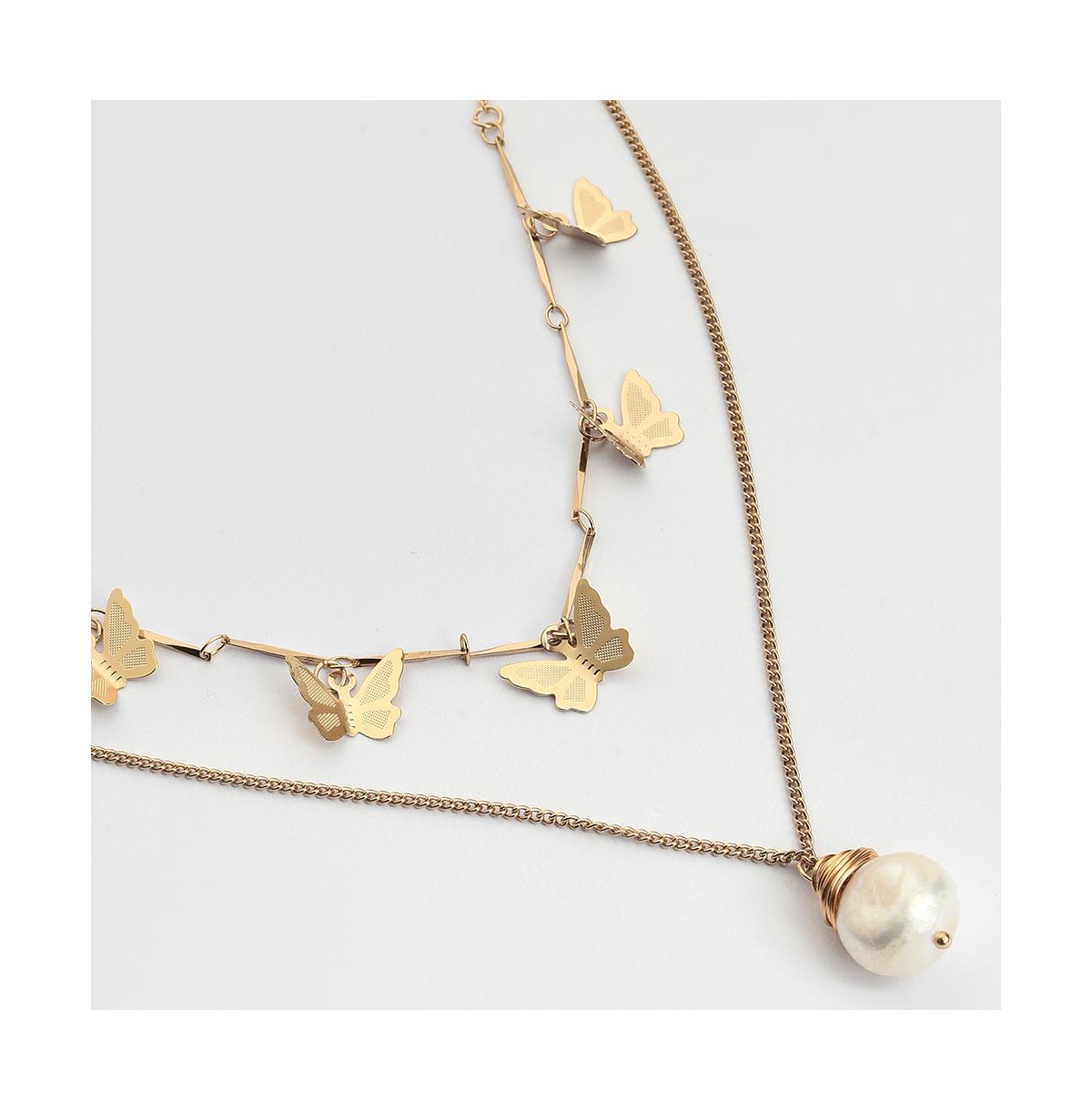 Sohi Women's Everyday Multi-layer Necklace In Gold