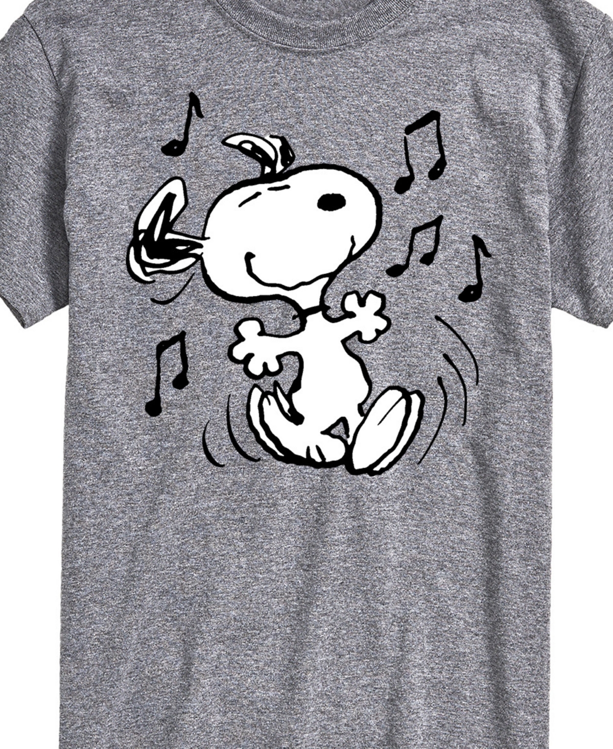 Airwaves Men's Peanuts Snoopy Dancing Music Short Sleeve T-shirt In Gray