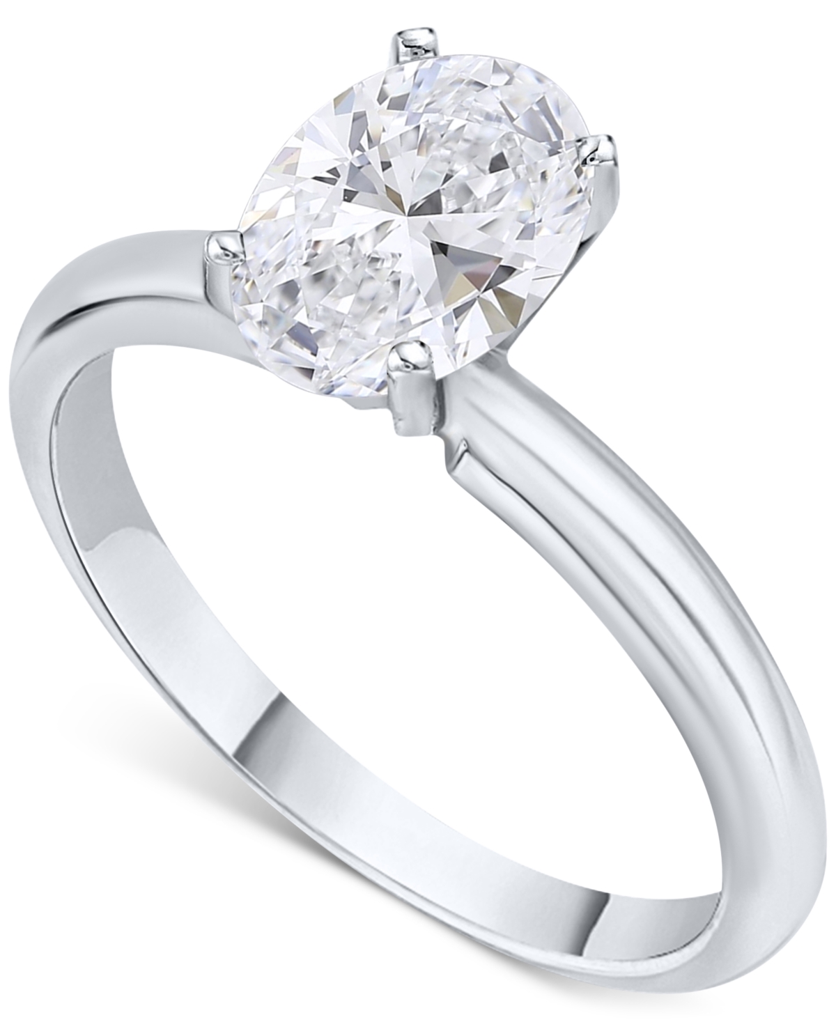Macy's Igi Certified Diamond Oval-cut Solitaire Ring (1 Ct. T.w.) In Platinum Or 18k Gold