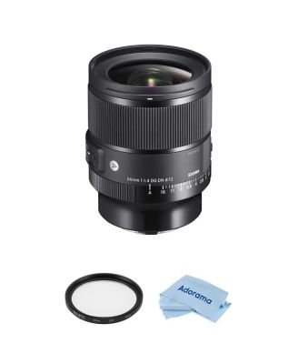 24mm f/1.4 DG DN Art Lens for L Mount Bundle with 72mm Multi Coated UV Filter, Microfiber Cleaning Cloth