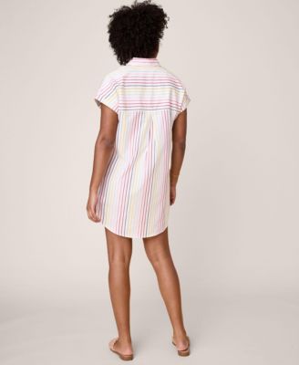 Women's Cotton Stretch Short Sleeve Stripe Eleanor Dress
