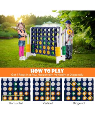 Jumbo 4-to-Score Game Set Giant 4 in A Row Kids Adults w/ 42 Jumbo Rings