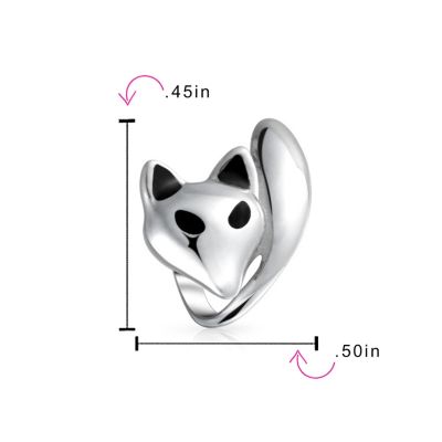 Set of 3 Koala Panda, Elephant, Foxy Lady Animal Fox Charm Bead Sterling Silver