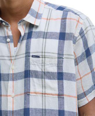 Men's Croft Short Sleeve Button-Front Tartan Pattern Shirt