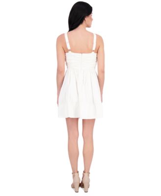 Women's Ruched Rosette Mini Dress