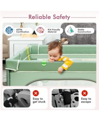 Baby Playpen Extra-Large Safety Fence w/ Ocean Balls & Rings