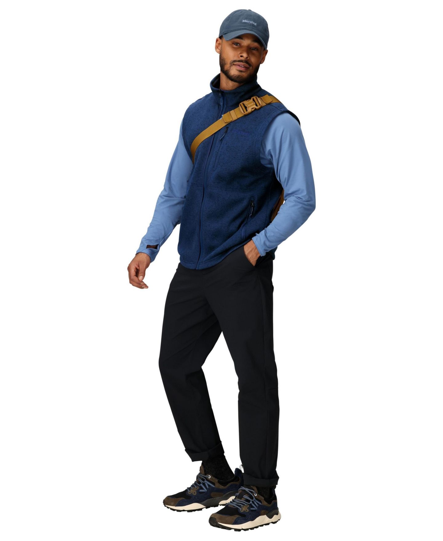 Мужской жилет Marmot Drop Line Vest, цвет: Тёмно-синий меланжевый — фото 2