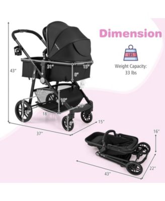 Baby 2 In 1 Foldable Stroller Travel Newborn