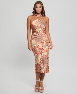 GUESS - Women's Marsha Sleeveless Asymmetric-Neck Dress