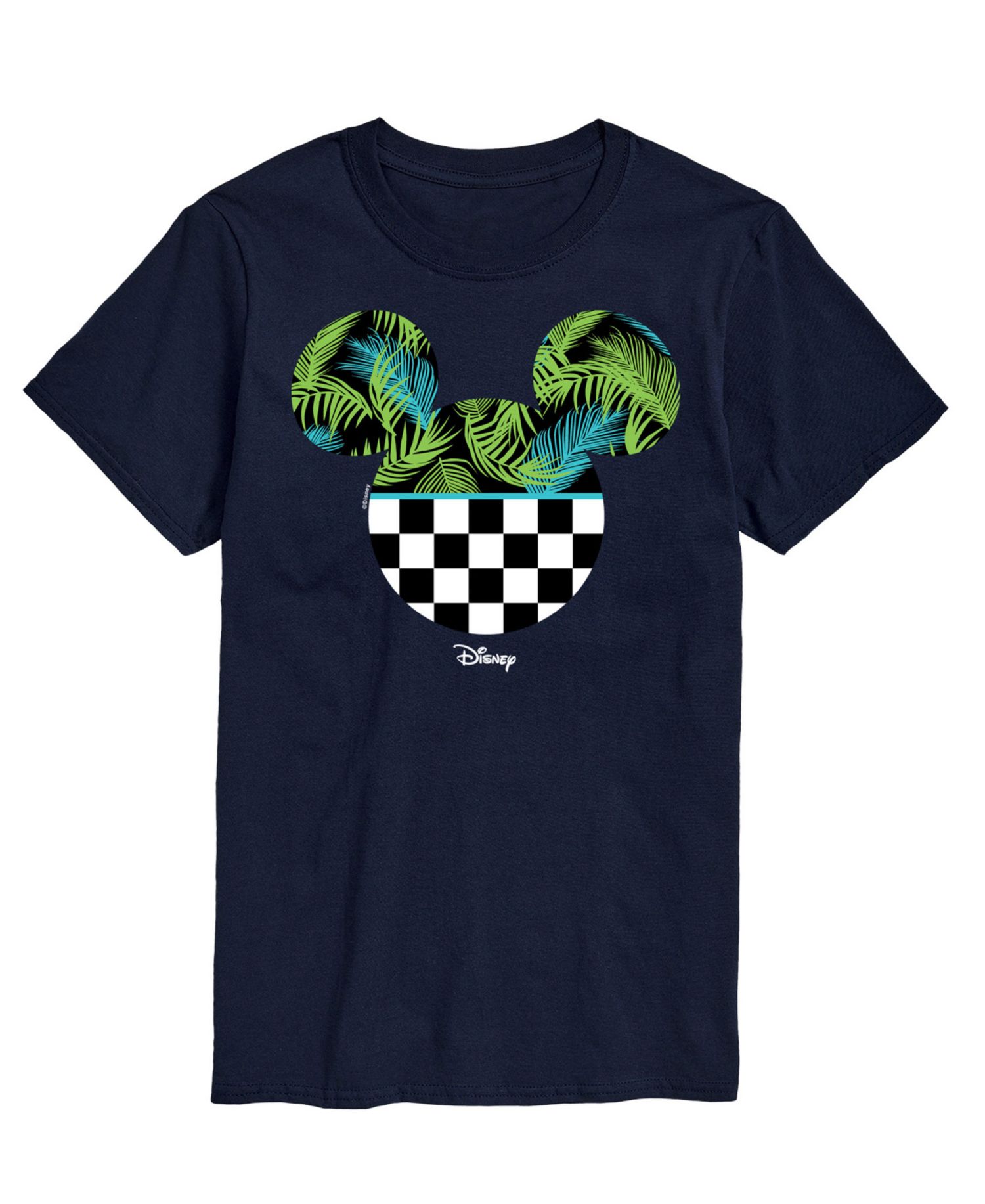 Men's Disney Mickey Checkered Palm Head Short Sleeve T-Shirt