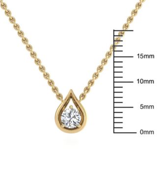 Diamond Tear-Shape 18" Pendant Necklace (1/5 ct. t.w.) in 14k White or Yellow Gold