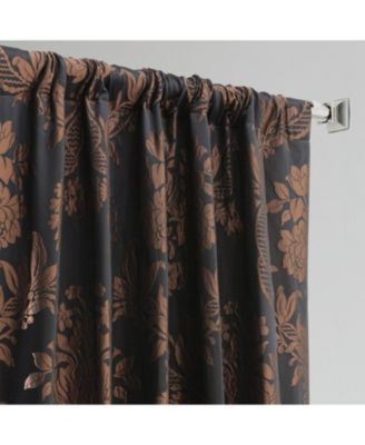 Damask Faux Silk Jacquard Room Darkening Curtain