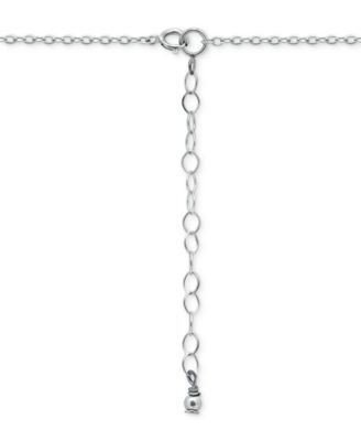 Polished Cross & Cubic Zirconia Dangle Pendant Necklace, 16" + 2" extender, Exclusively at Macy's