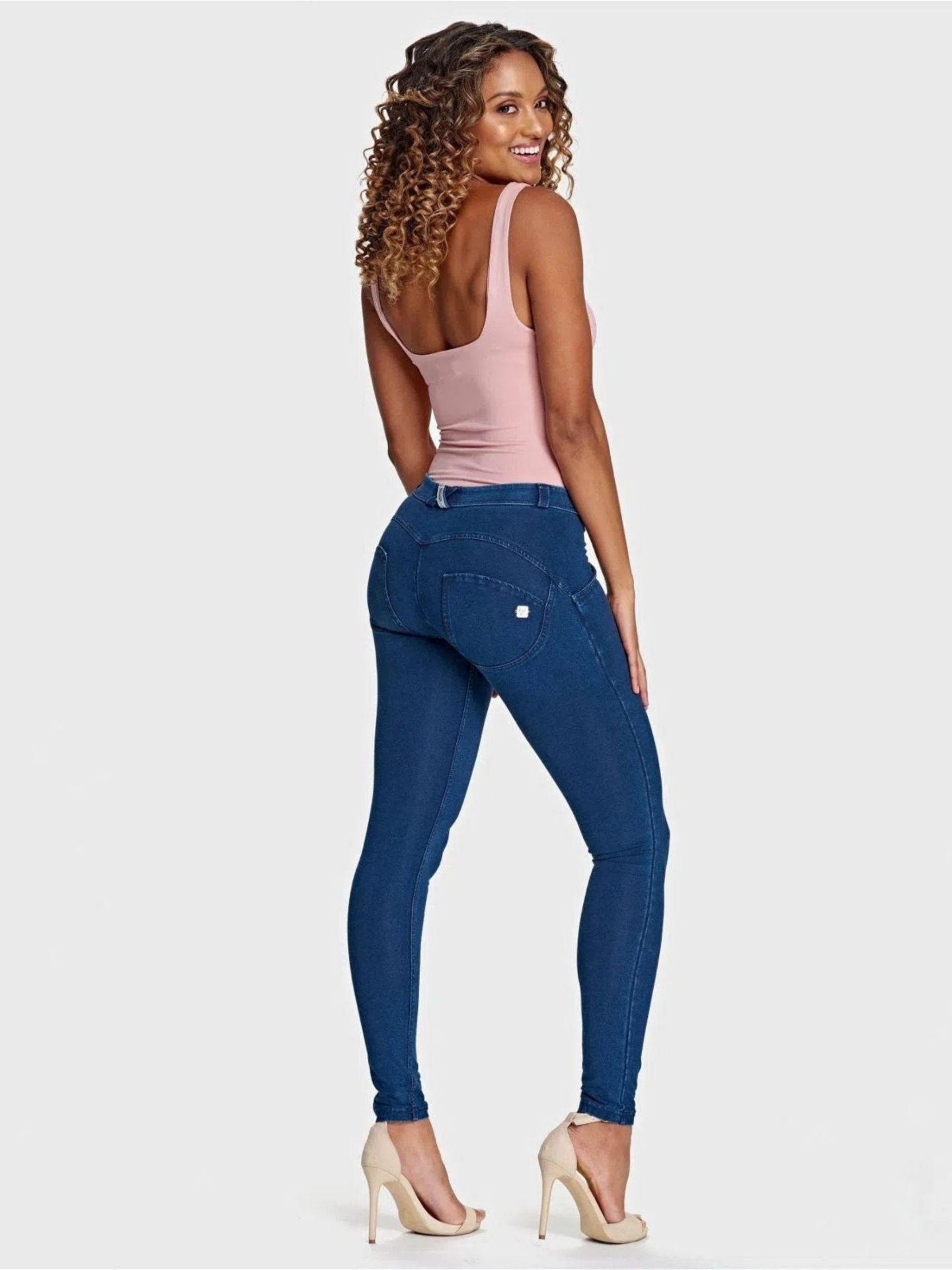 Женские джинсы Freddy Mid-Rise Sculpting Denim Skinny, цвет: Синий — фото 6