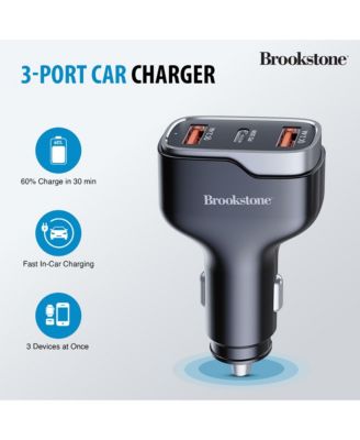 Tripple Port PD 50 Watt Rapid Car Charger and 4FT Lightning Cable Charging Kit