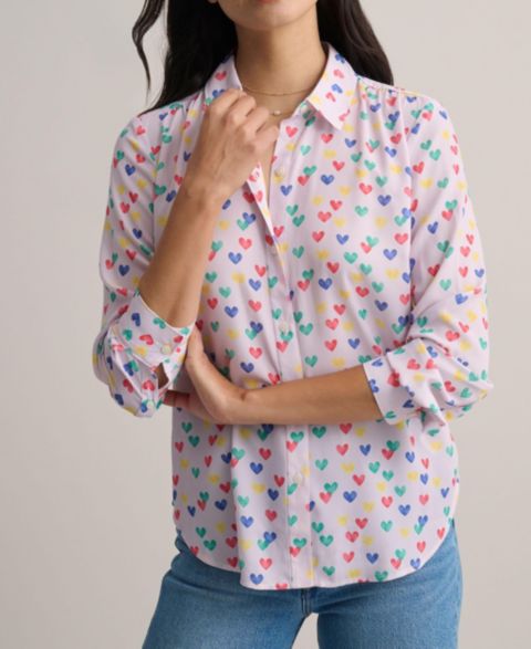 Женская рубашка UNTUCKit Printed Hearts Natalie, цвет: Светлый фиолетовый