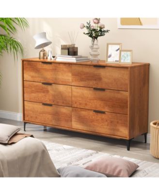 6-Drawer Dresser with Interlock System – Spacious Storage for Bedroom or Living Room