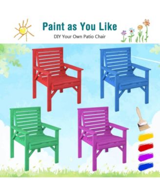 Outdoor Solid Fir Wood Chair with Inclined Backrest