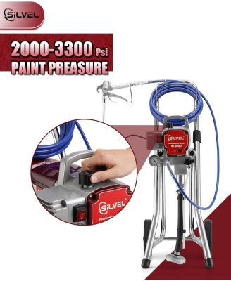 Airless Paint Sprayer, 1200W High Efficiency Airless Sprayer, 3300 PSI Electric Paint Sprayer Machine with Extension Rod for Interior Exterior Furniture, Fence, Home, House