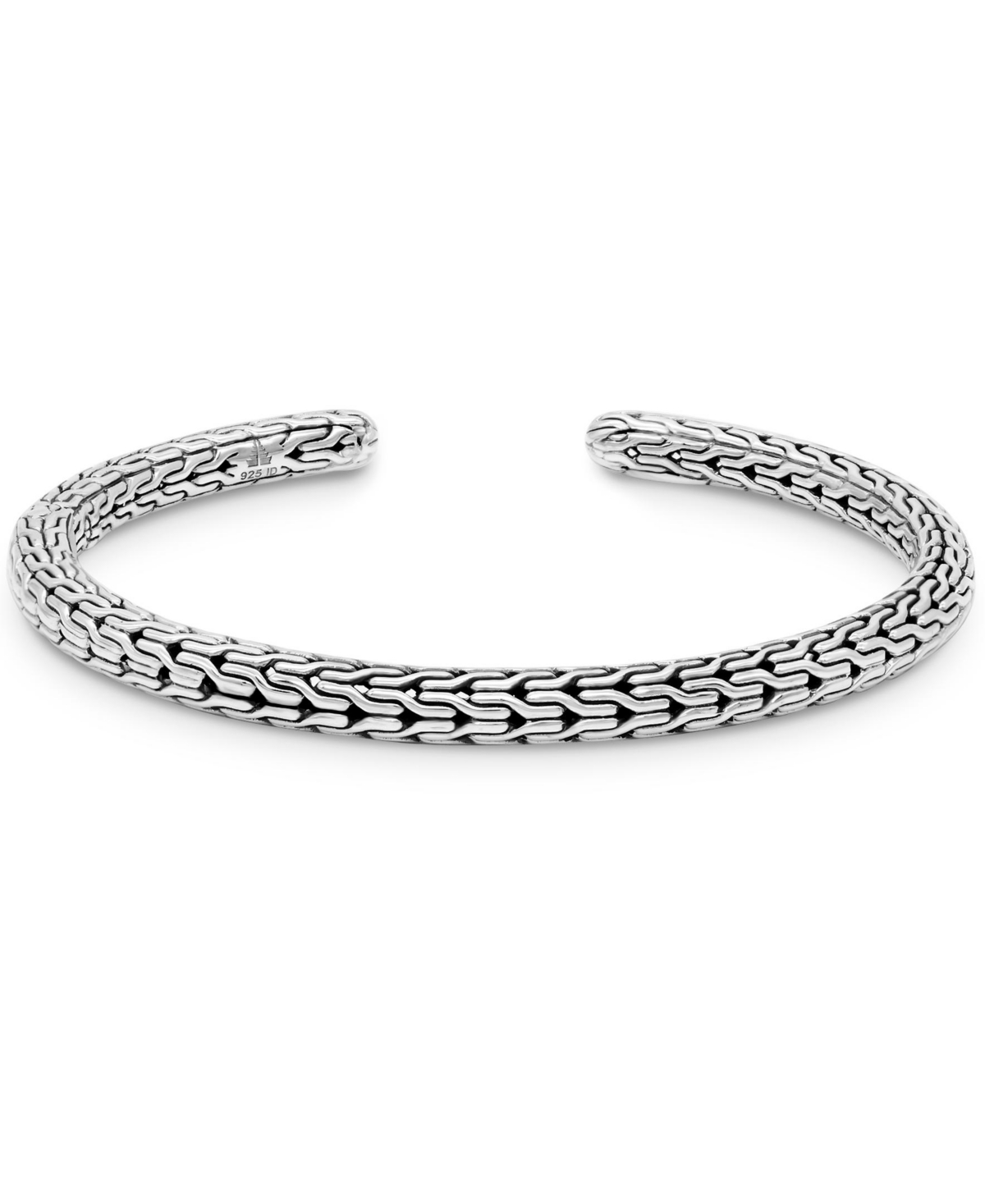Bali Dragon Bone Cuff Bracelet in Sterling Silver, Medium - Silver