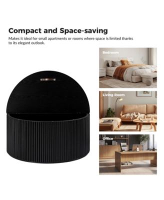 35.4" Wooden Lance Round Coffee Table