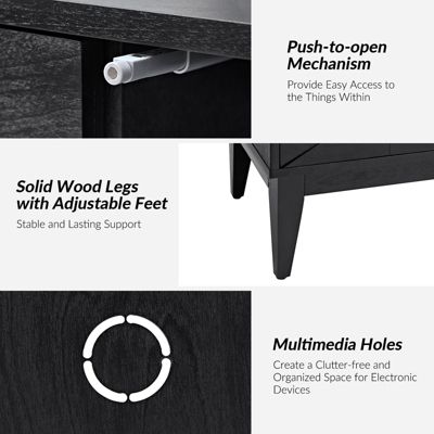 Dennis Mid-Century Modern 63"Wide 4 Door Sideboard with Adjustable Shelves