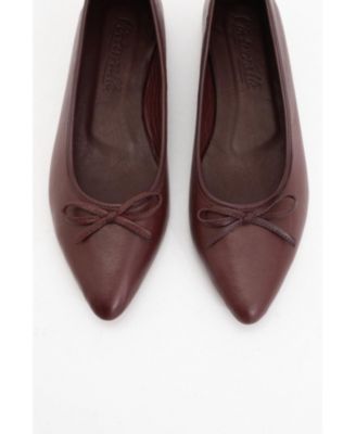 Ruby Leather Pointed Toe Flats