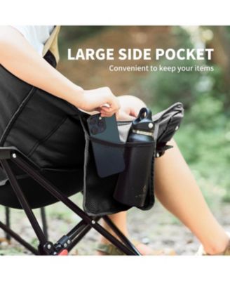 Seastar Padded Camping Chair, Oversized 2-Position Adjustable Folding Chair, Portable Camp Chair with Side Pocket & Carry Bag