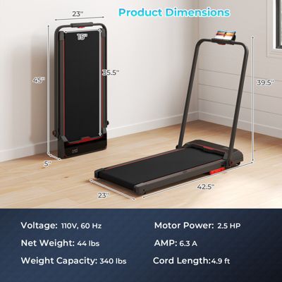 3 in 1 Folding Treadmill with Remote Control and LED Display