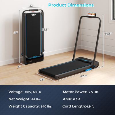 3 in 1 Folding Treadmill with Remote Control and LED Display