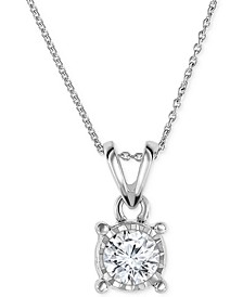 Diamond Pendant 18" Necklace in 14k Gold, Rose Gold or White Gold (1/2 ct. t.w.)