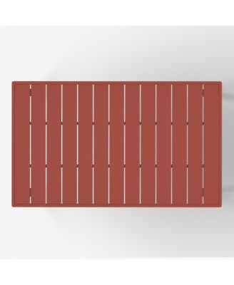 7-Piece Outdoor Metal Rectangle Patio Dining Table Set With Stackable Patio Dining Side Chairs