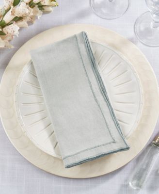 Stonewashed Overlock Linen Edge Napkins, 20" x 20"