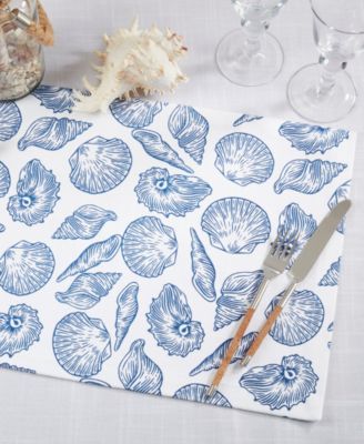 Seaside Sea Shells Cotton Placemats, 14" x 20"