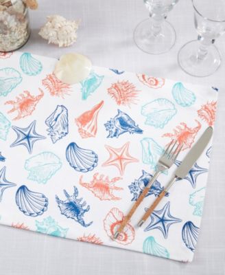 Ocean Breeze Sea Shells Cotton Placemats, 14" x 20"