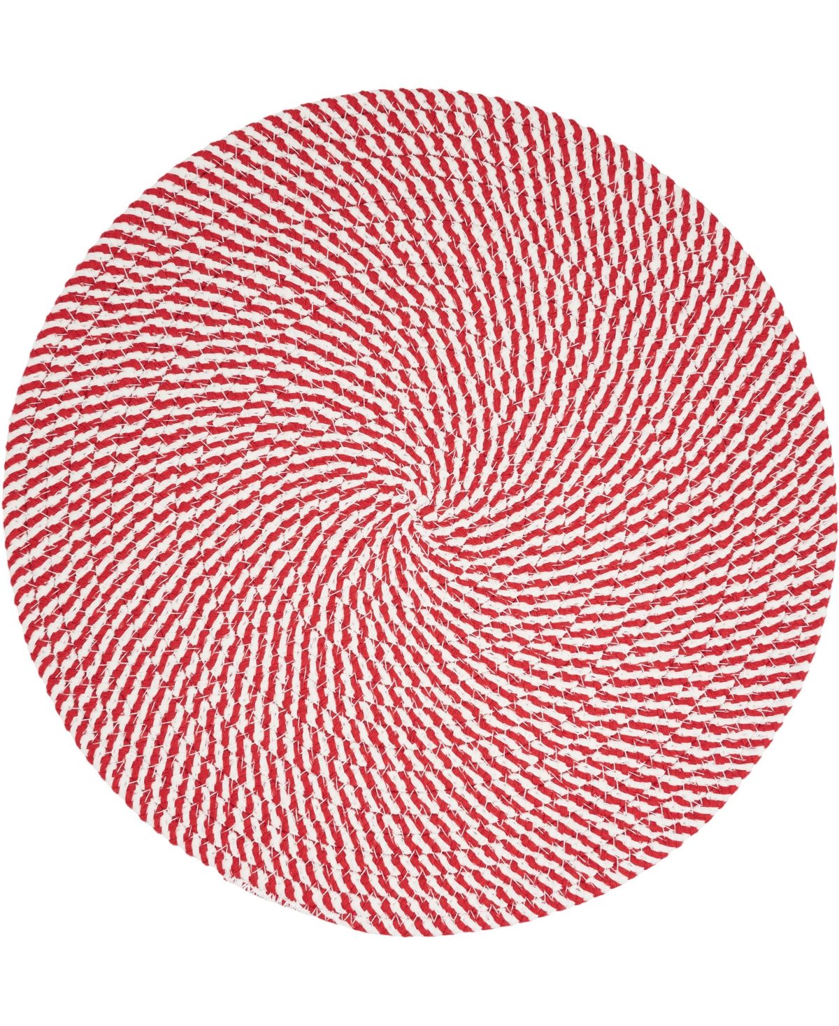 Saro Lifestyle Stripe Of Mint Placemats, 15" Round In Red