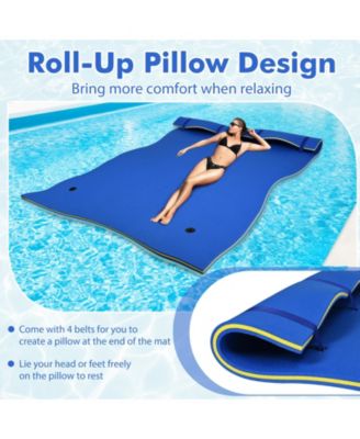 9' x 6' 3 Layer Floating Water Pad Foam Mat -Blue