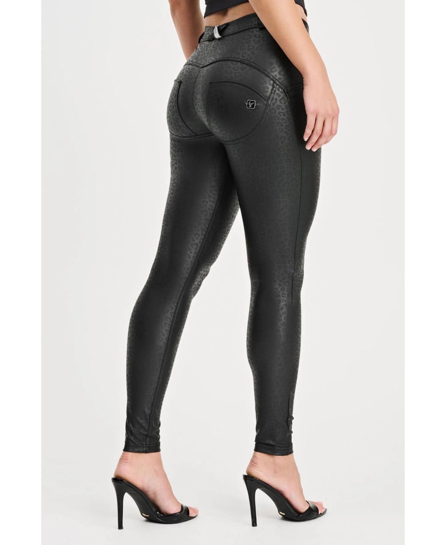 Women's Panther Faux Leather Mid-Rise Sculpting Pants